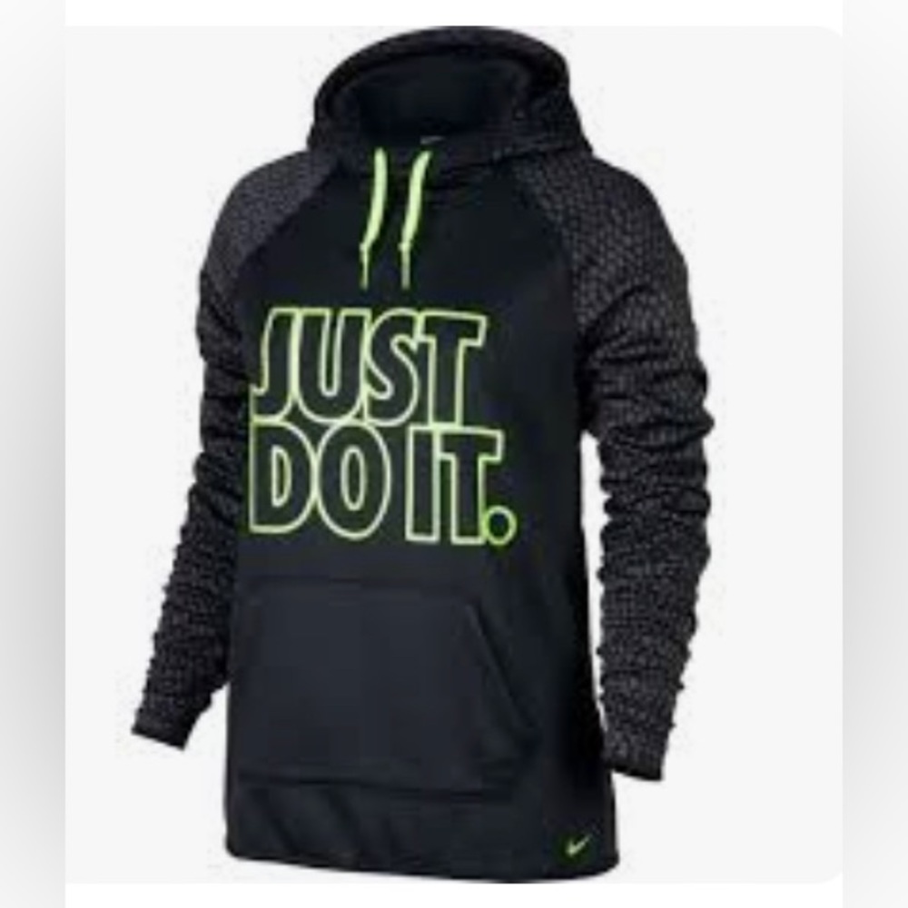 Just Do it Nike Therma-Fit Black Hooded Hoodie Sweatshirt XS